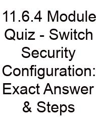 11.6.4 Module Quiz - Switch Security Configuration: Exact Answer & Steps