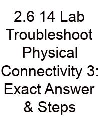 2.6 14 Lab Troubleshoot Physical Connectivity 3: Exact Answer & Steps