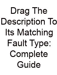 Drag The Description To Its Matching Fault Type: Complete Guide