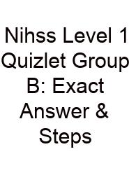 Nihss Level 1 Quizlet Group B: Exact Answer & Steps