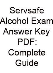 Servsafe Alcohol Exam Answer Key PDF: Complete Guide